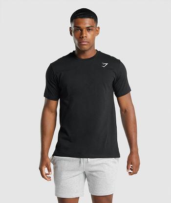 Gymshark Crest T Shirts Herr Svarta | SE 3770DFM
